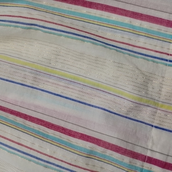 PEYTON & Parker Boho Ruffle Sleeve Multi-Striped Tie Top Size Large - Picture 8 of 11